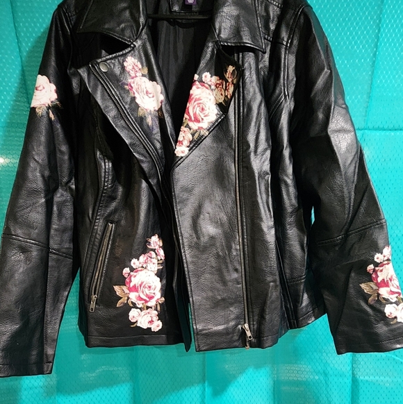 Roaman's Jackets & Blazers - Plus Size Womens Black faux leather Jacket